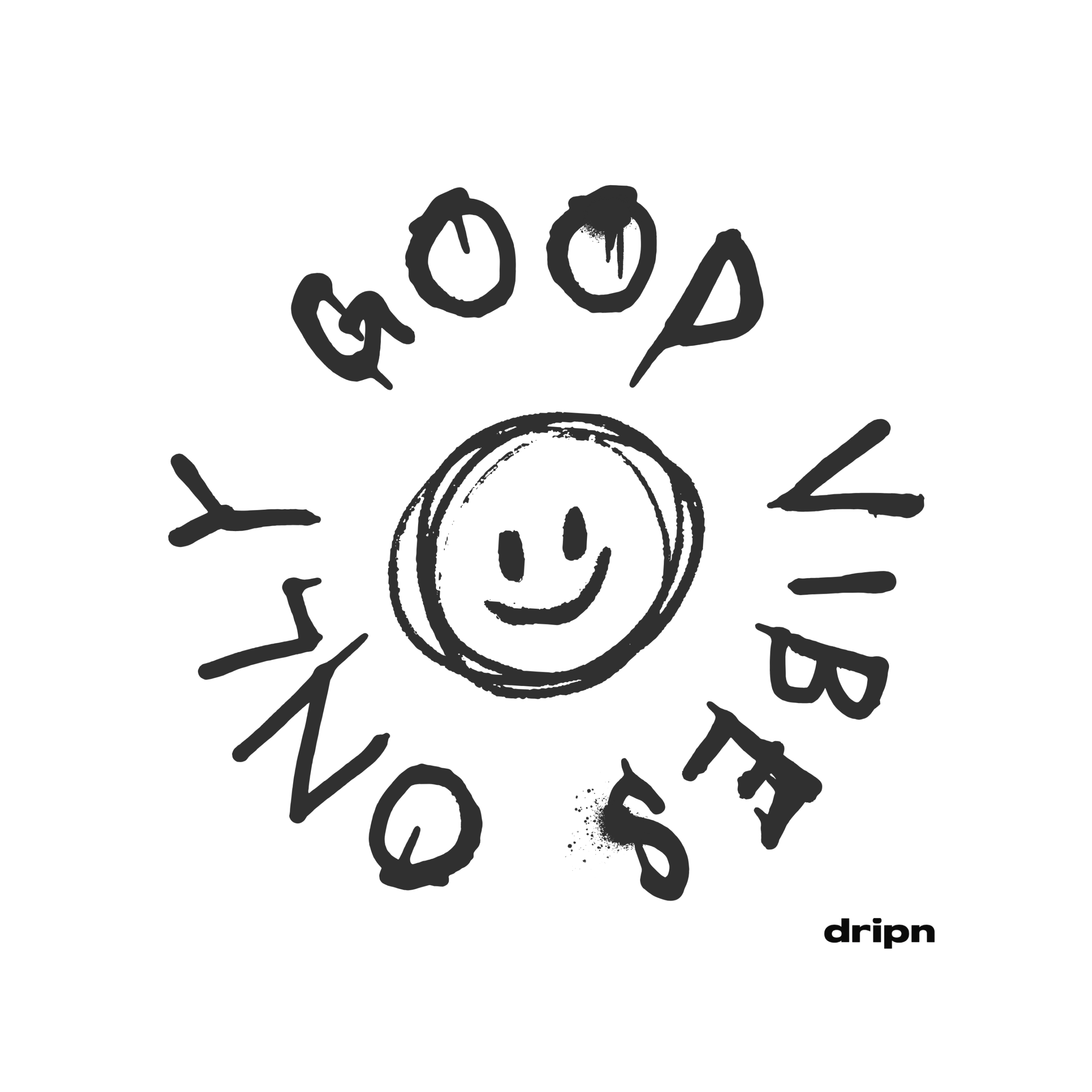 Childlike sketch of a smiling sun with outstretched arms and legs.